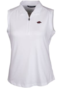 Cutter and Buck Arkansas Razorbacks Womens White Forge Polo Shirt