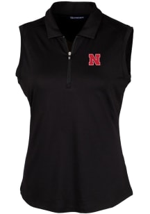 Cutter and Buck Nebraska Cornhuskers Womens Black Forge Polo Shirt