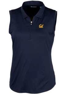 Cutter and Buck Cal Golden Bears Womens Navy Blue Forge Polo Shirt