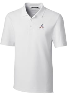 Cutter and Buck Atlanta Braves Mens White Forge Big and Tall Polos Shirt