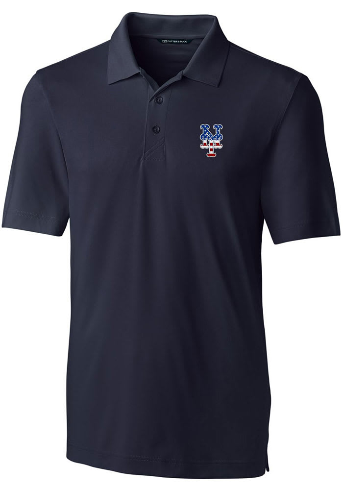 Cutter and Buck New York Mets Mens Navy Blue Forge Big and Tall Polos Shirt