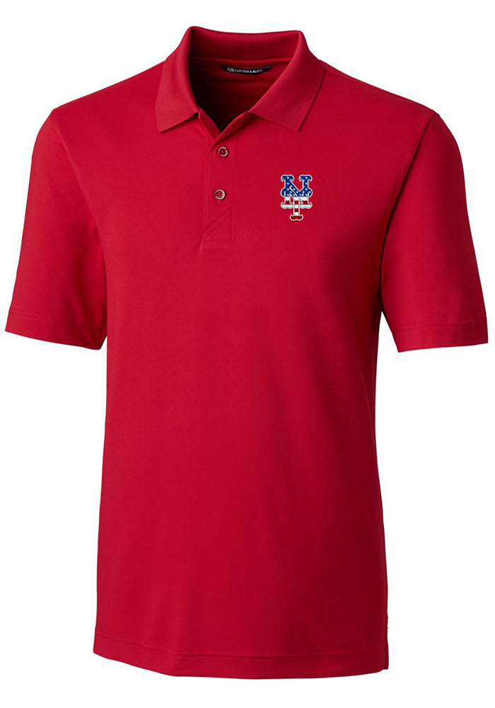 Cutter and Buck New York Mets Mens Red Forge Big and Tall Polos Shirt