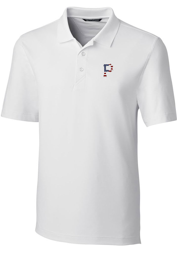Cutter and Buck Pittsburgh Pirates Mens White Forge Big and Tall Polos Shirt