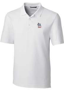 Cutter and Buck St Louis Cardinals White Americana Forge Big and Tall Polo
