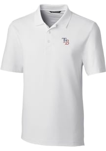 Cutter and Buck Tampa Bay Rays White Americana Forge Big and Tall Polo