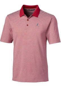 Cutter and Buck Atlanta Braves Mens Red Forge Tonal Stripe Big and Tall Polos Shirt