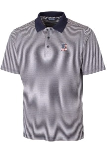 Cutter and Buck Detroit Tigers Mens Navy Blue Forge Tonal Stripe Big and Tall Polos Shirt