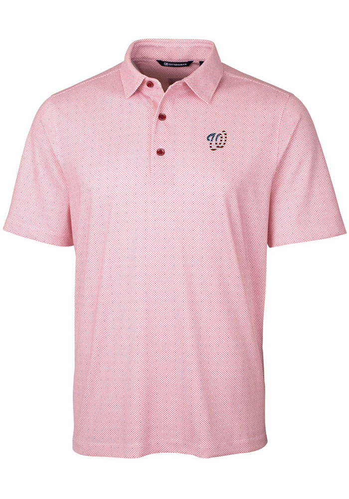 Washington Nationals Cutter & Buck Big Tall DryTec Genre Polo - White