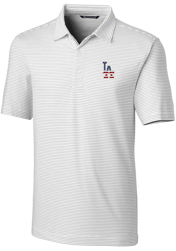 Los Angeles Dodgers Cutter & Buck Prospect Textured Stretch Big & Tall Polo  - White