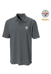 Cutter and Buck Pittsburgh Steelers Mens Grey Genre Short Sleeve Polo
