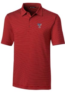 Cutter and Buck Texas Rangers Red Americana Forge Pencil Stripe Big and Tall Polo