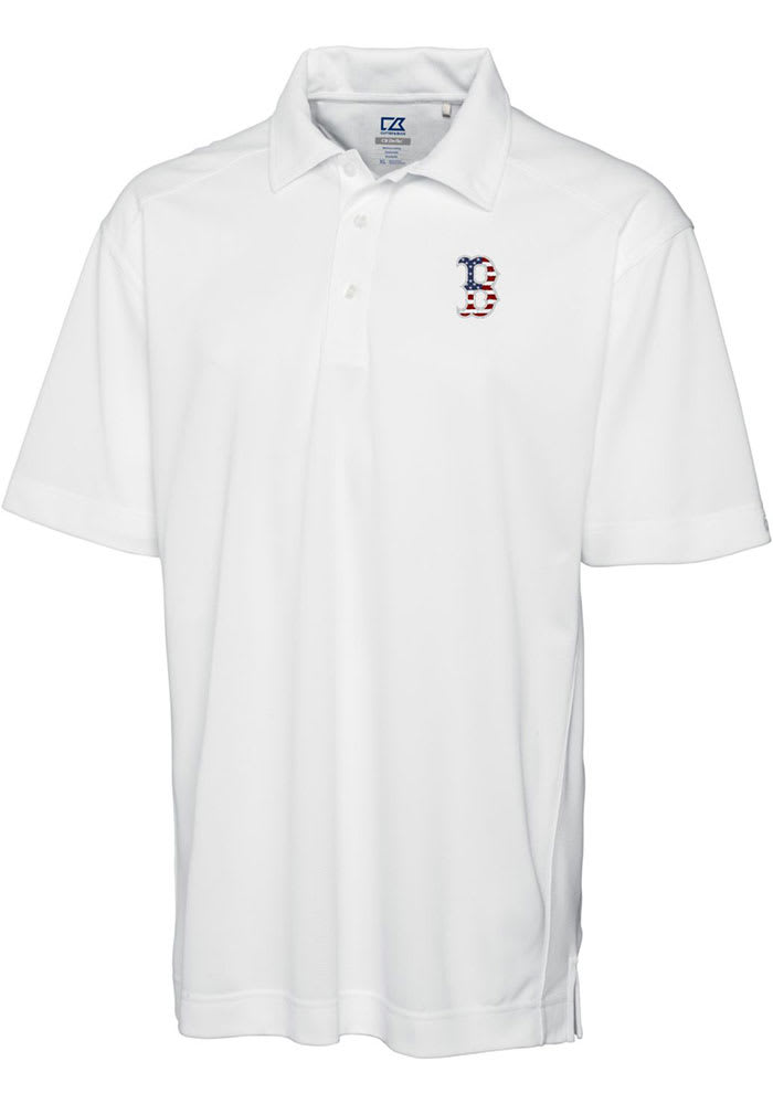 Nike Men's White, Navy Boston Red Sox Rewind Stripe Polo Shirt