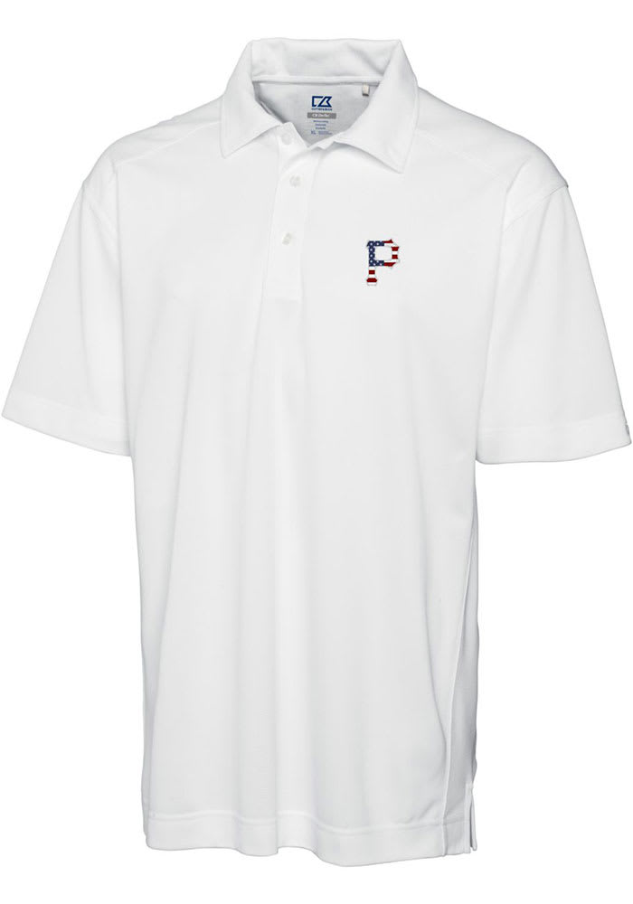 Pittsburgh Pirates Cutter & Buck Big & Tall Forge Pencil Stripe Polo - Black