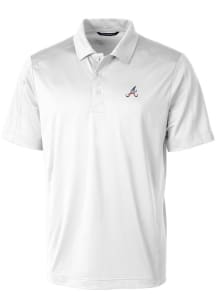 Cutter and Buck Atlanta Braves Mens White Prospect Textured Big and Tall Polos Shirt
