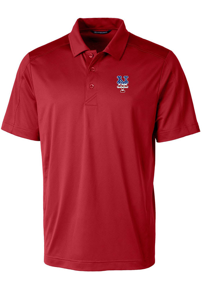 Cutter and Buck New York Mets Mens Red Prospect Textured Big and Tall Polos Shirt