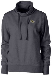 Cutter and Buck UCF Knights Womens Charcoal Saturday Mock Hooded Sweatshirt