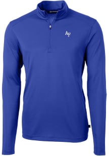 Cutter and Buck Air Force Mens Blue Virtue Eco Pique Long Sleeve 1/4 Zip Pullover
