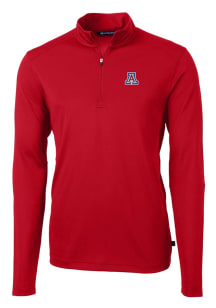 Cutter and Buck Arizona Wildcats Mens Red Virtue Eco Pique Long Sleeve 1/4 Zip Pullover