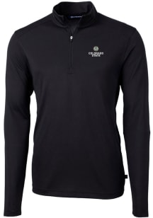 Cutter and Buck Colorado State Rams Mens Black Virtue Eco Pique Long Sleeve 1/4 Zip Pullover