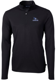 Cutter and Buck Creighton Bluejays Mens Black Virtue Eco Pique Long Sleeve 1/4 Zip Pullover