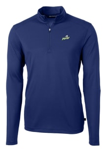 Cutter and Buck Florida Gulf Coast Eagles Mens Blue Virtue Eco Pique Long Sleeve 1/4 Zip Pullove..