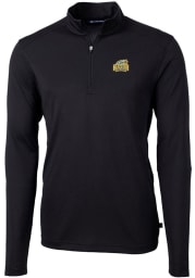 Cutter and Buck George Mason University Mens Black Virtue Eco Pique Long Sleeve 1/4 Zip Pullover