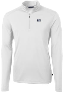 Cutter and Buck Jackson State Tigers Mens White Virtue Eco Pique Long Sleeve 1/4 Zip Pullover