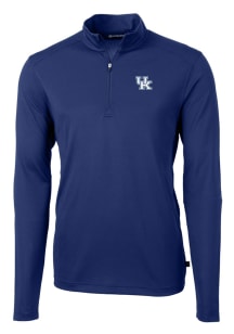 Cutter and Buck Kentucky Wildcats Mens Blue Virtue Eco Pique Long Sleeve 1/4 Zip Pullover