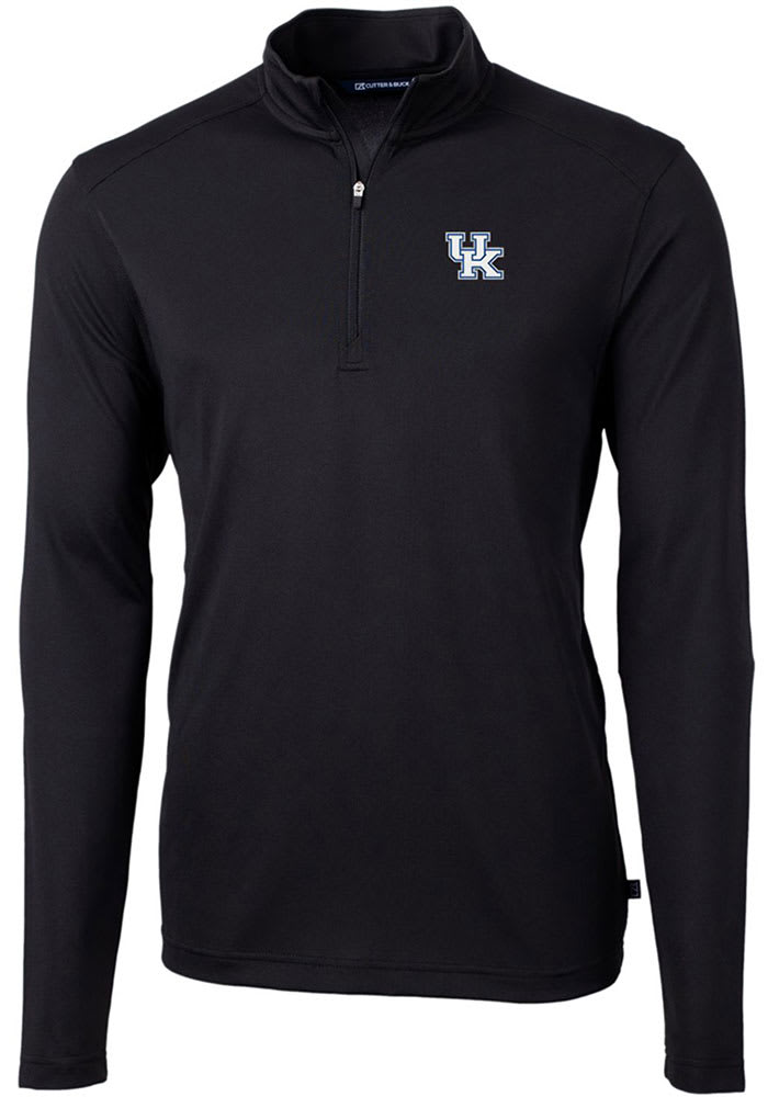 Cutter and Buck K-State Wildcats Mens Black Virtue Eco Pique Long Sleeve 1/4 Zip Pullover