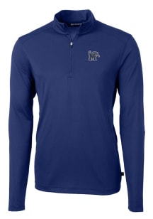 Cutter and Buck Memphis Tigers Mens Blue Virtue Eco Pique Long Sleeve 1/4 Zip Pullover