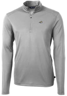 Cutter and Buck Montana State Bobcats Mens Grey Virtue Eco Pique Long Sleeve 1/4 Zip Pullover