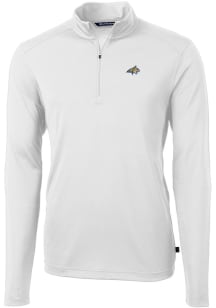 Cutter and Buck Montana State Bobcats Mens White Virtue Eco Pique Long Sleeve 1/4 Zip Pullover