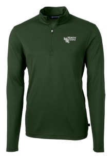 Cutter and Buck North Texas Mean Green Mens Green Virtue Eco Pique Long Sleeve 1/4 Zip Pullover
