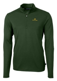 Cutter and Buck Notre Dame Fighting Irish Mens Green Virtue Eco Pique Long Sleeve 1/4 Zip Pullov..