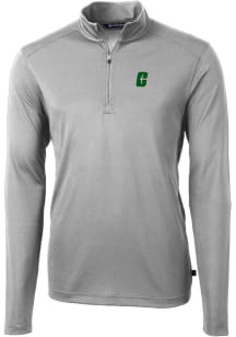 Cutter and Buck UNCC 49ers Mens Grey Virtue Eco Pique Long Sleeve 1/4 Zip Pullover