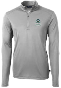 Cutter and Buck UNCW Seahawks Mens Grey Virtue Eco Pique Long Sleeve 1/4 Zip Pullover