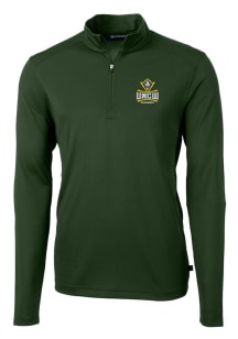 Cutter and Buck UNCW Seahawks Mens Green Virtue Eco Pique Long Sleeve 1/4 Zip Pullover