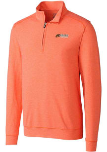 Cutter and Buck Florida A&amp;M Rattlers Mens Orange Shoreline Heathered Long Sleeve 1/4 Zip Pullove..