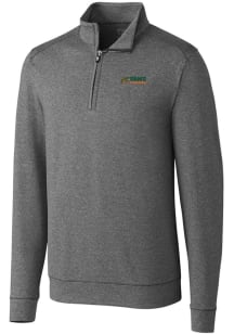 Cutter and Buck Florida A&amp;M Rattlers Mens Charcoal Shoreline Heathered Long Sleeve 1/4 Zip Pullo..