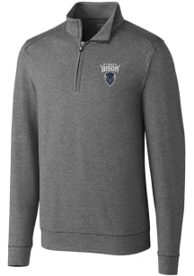 Cutter and Buck Howard Bison Mens Charcoal Shoreline Heathered Long Sleeve 1/4 Zip Pullover
