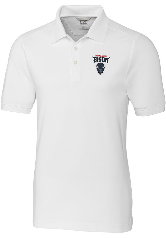 Cutter and Buck Howard Bison Mens White Advantage Short Sleeve Polo