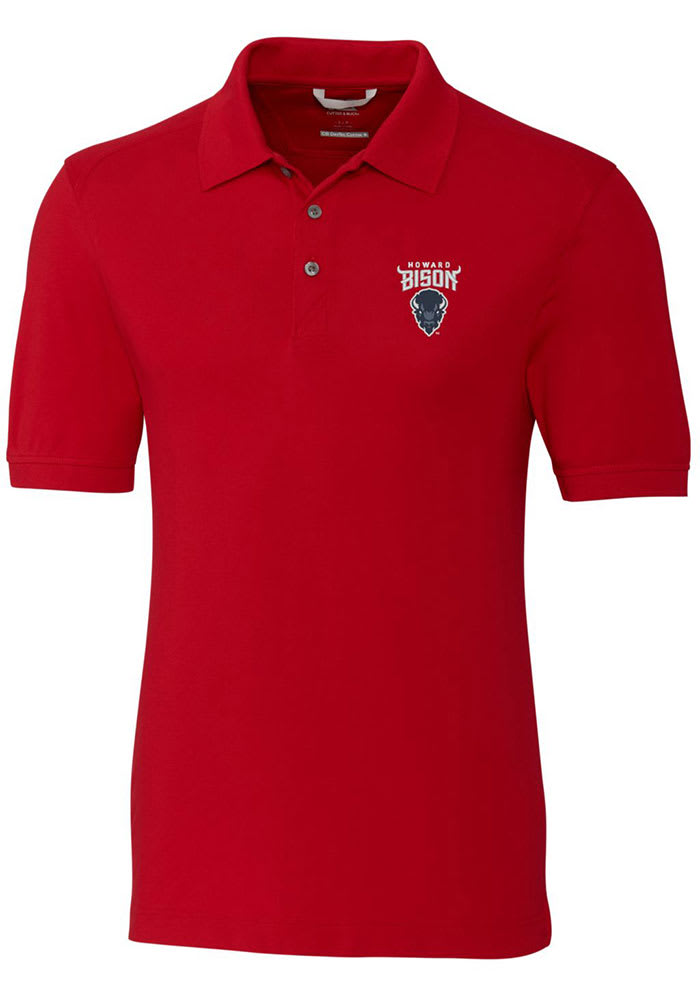 Cutter and Buck Howard Bison Mens Red Advantage Short Sleeve Polo