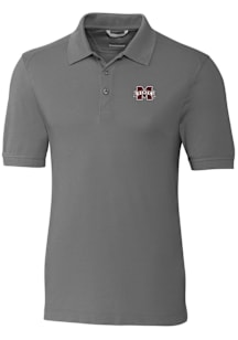 Cutter and Buck Mississippi State Bulldogs Mens Grey Advantage Short Sleeve Polo