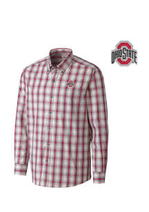 Mens Ohio State Buckeyes Red Cutter and Buck North Point Long Sleeve Dress Shirt