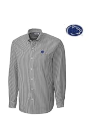 Cutter and Buck Penn State Nittany Lions Mens Grey Mini Bengal Long Sleeve Dress Shirt