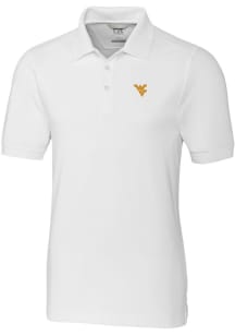 Cutter and Buck West Virginia Mountaineers Mens White Advantage Short Sleeve Polo