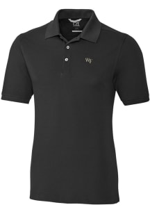 Cutter and Buck Wake Forest Demon Deacons Mens Black Advantage Short Sleeve Polo