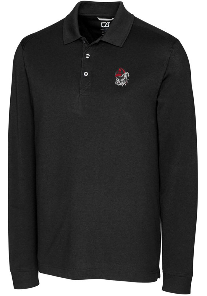 Men's Cutter & Buck White Louisville Cardinals Alumni Logo Advantage  Tri-Blend Pique Long Sleeve DryTec Polo