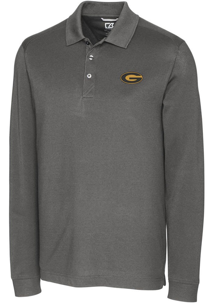 Cutter and Buck Grambling State Tigers Mens Grey Advantage Pique Long Sleeve Polo Shirt