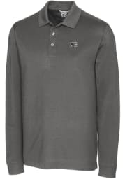 Cutter and Buck Jackson State Tigers Mens Grey Advantage Pique Long Sleeve Polo Shirt